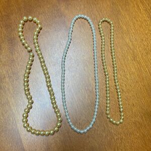Bundle of Vintage handmade stretch pearl necklaces